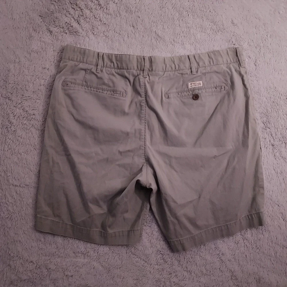 Faherty Shorts Mens 35 Chino Casual Preppy Organic Cotton Blend Golf Green Gray
